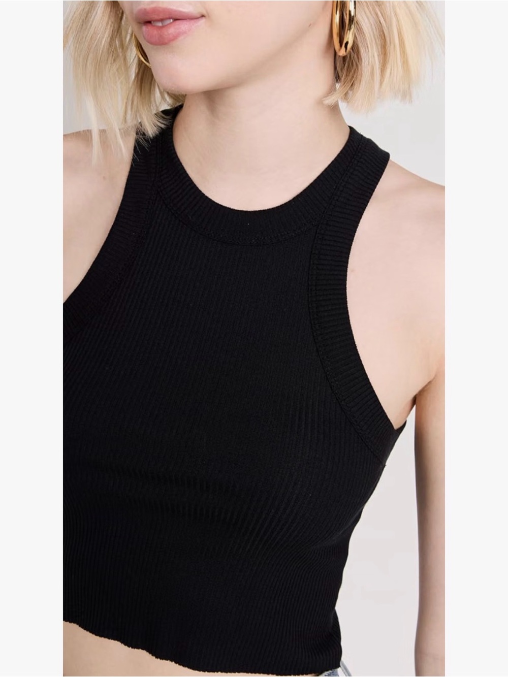 WESLEY | XS | WSLY x Bandier The Rivington Cropped Ribbed High Neck Tank